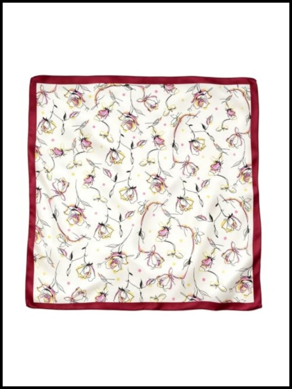 100% Mulberry Silk Crepe Satin Bandana 21" Square Scarf for Women